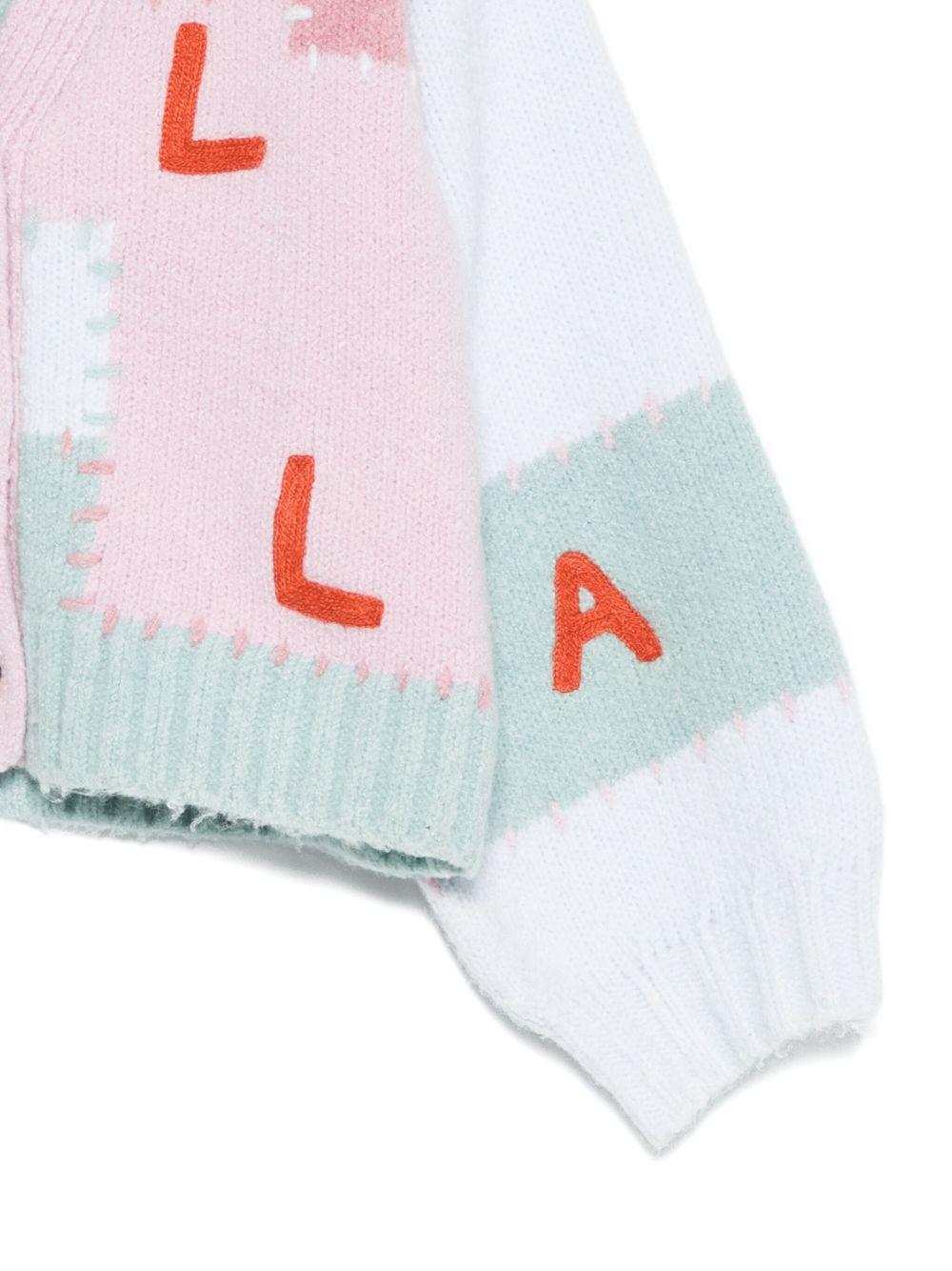 Cardigan per bambina Stella McCartney Kids multicolor con design patchwork - Rubino Kids