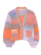 Cardigan per bambina Stella McCartney Kids multicolore con maniche a palloncino - Rubino Kids