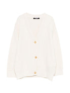 Cardigan per bambino Balmain Kids bianco con bottoni color oro - Rubino Kids