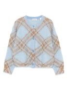 Cardigan per bambino Burberry Kids azzurro a quadri - Rubino Kids
