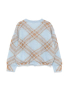 Cardigan per bambino Burberry Kids azzurro a quadri - Rubino Kids