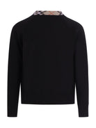 Cardigan per bambino Burberry kids nero con rifiniture a quadri - Rubino Kids