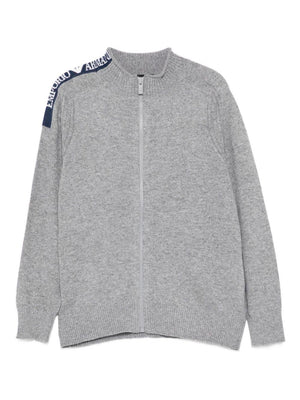Empori Armani Kids grey cardigan with logo