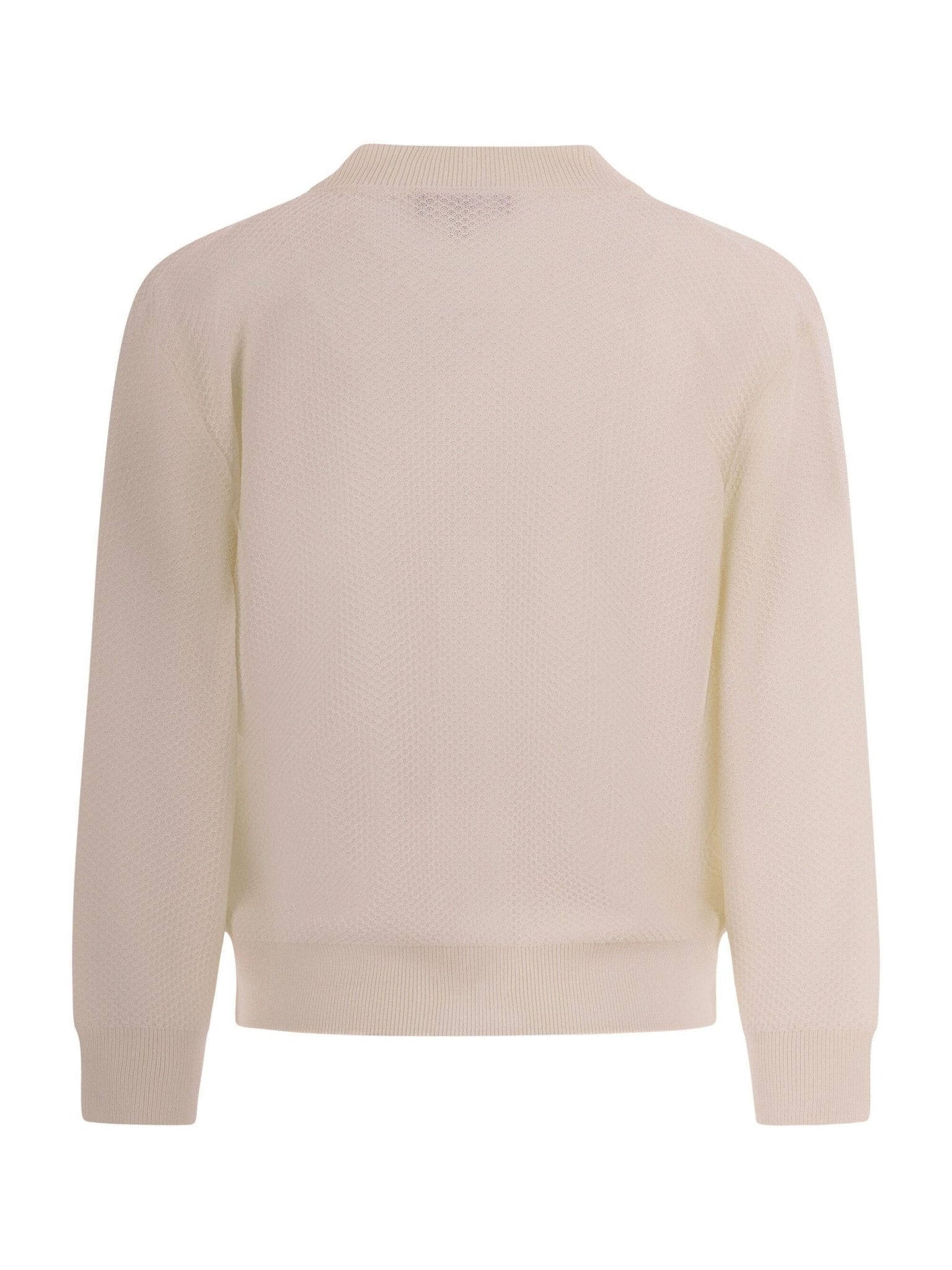 Cardigan per bambino Emporio Armani Kids beige con texture traforata - Rubino Kids