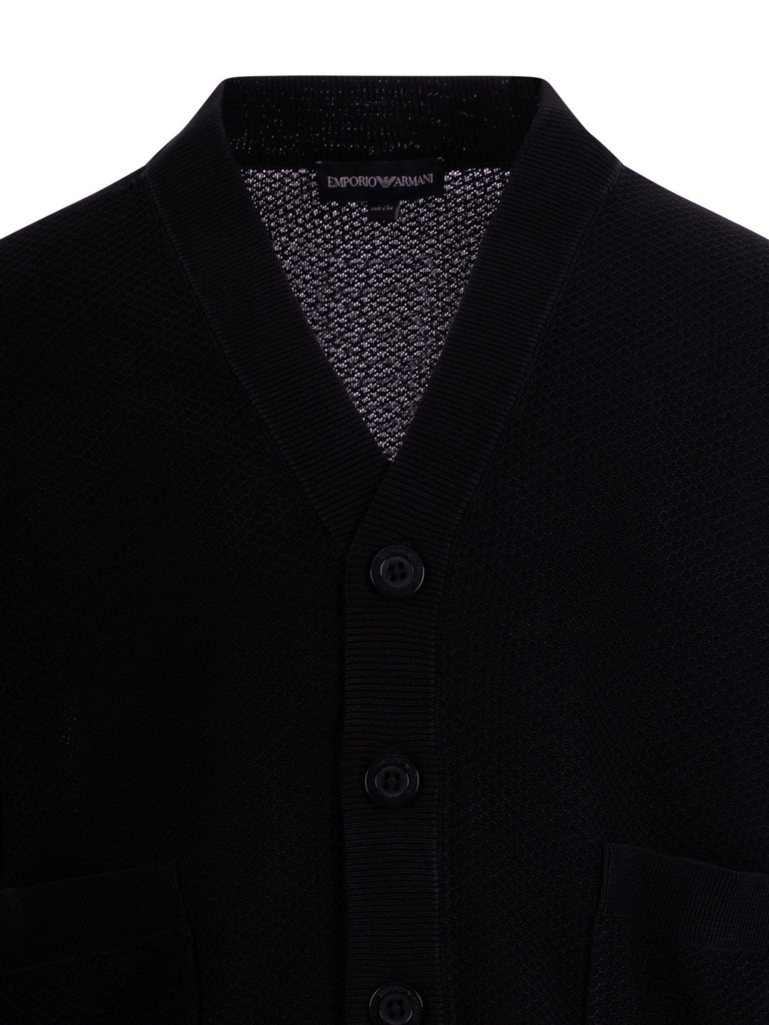 Cardigan per bambino Emporio Armani Kids blu con texture traforata - Rubino Kids