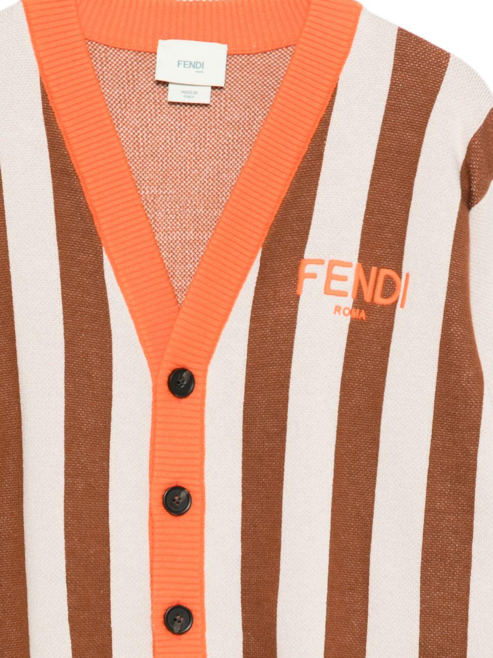 Cardigan per bambino Fendi Kids multicolore con scollo a V - Rubino Kids