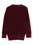 Cardigan per bambino Laneus Kids rosso con logo ricamato sul davanti - Rubino Kids