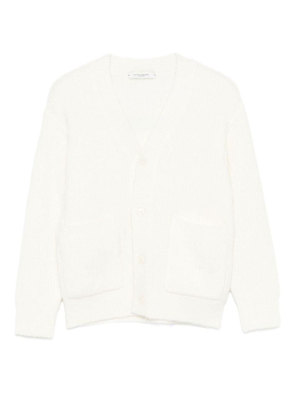Cardigan per bambino Paolo Pecora Kids bianco con bottoni - Rubino Kids
