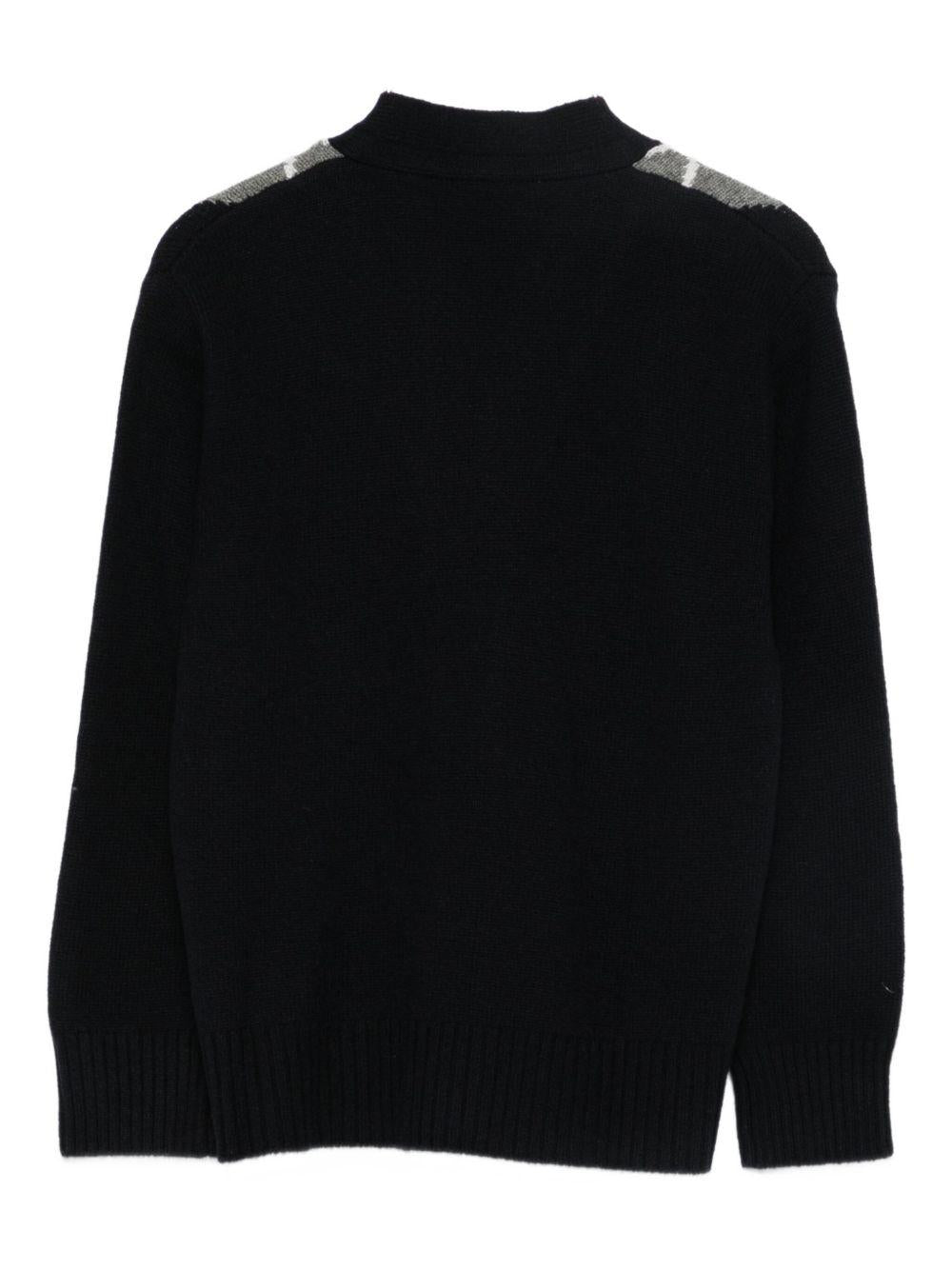 Cardigan per bambino Paolo Pecora Kids blu con motivo argyle - Rubino Kids