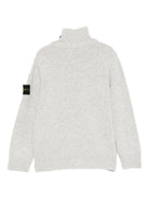 Cardigan per bambino Stone Island Junior grigia a collo alto con bottoni - Rubino Kids