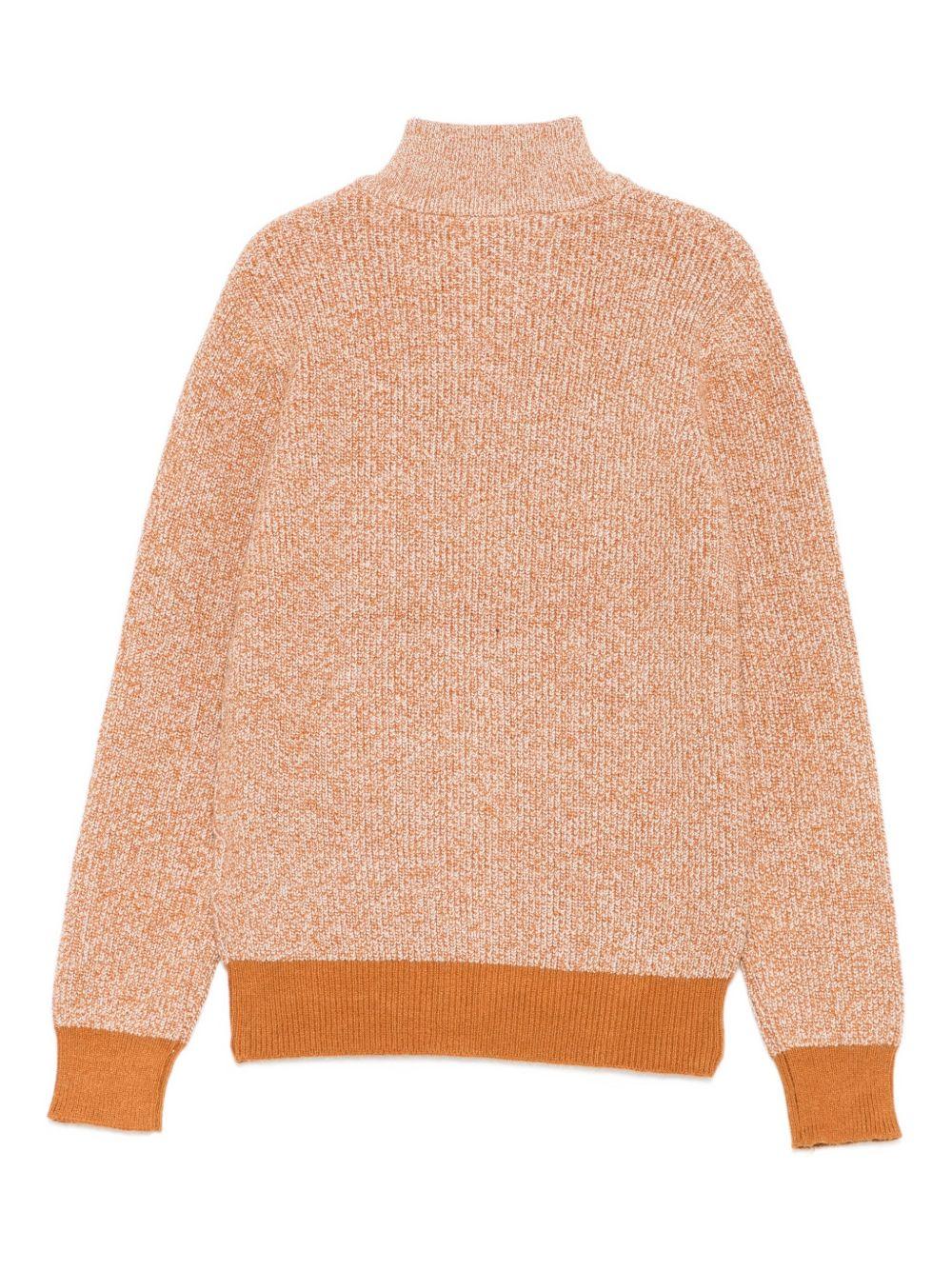 Cardigan per bambino TRUSSARDI JUNIOR arancione con collo alto e cerniera - Rubino Kids