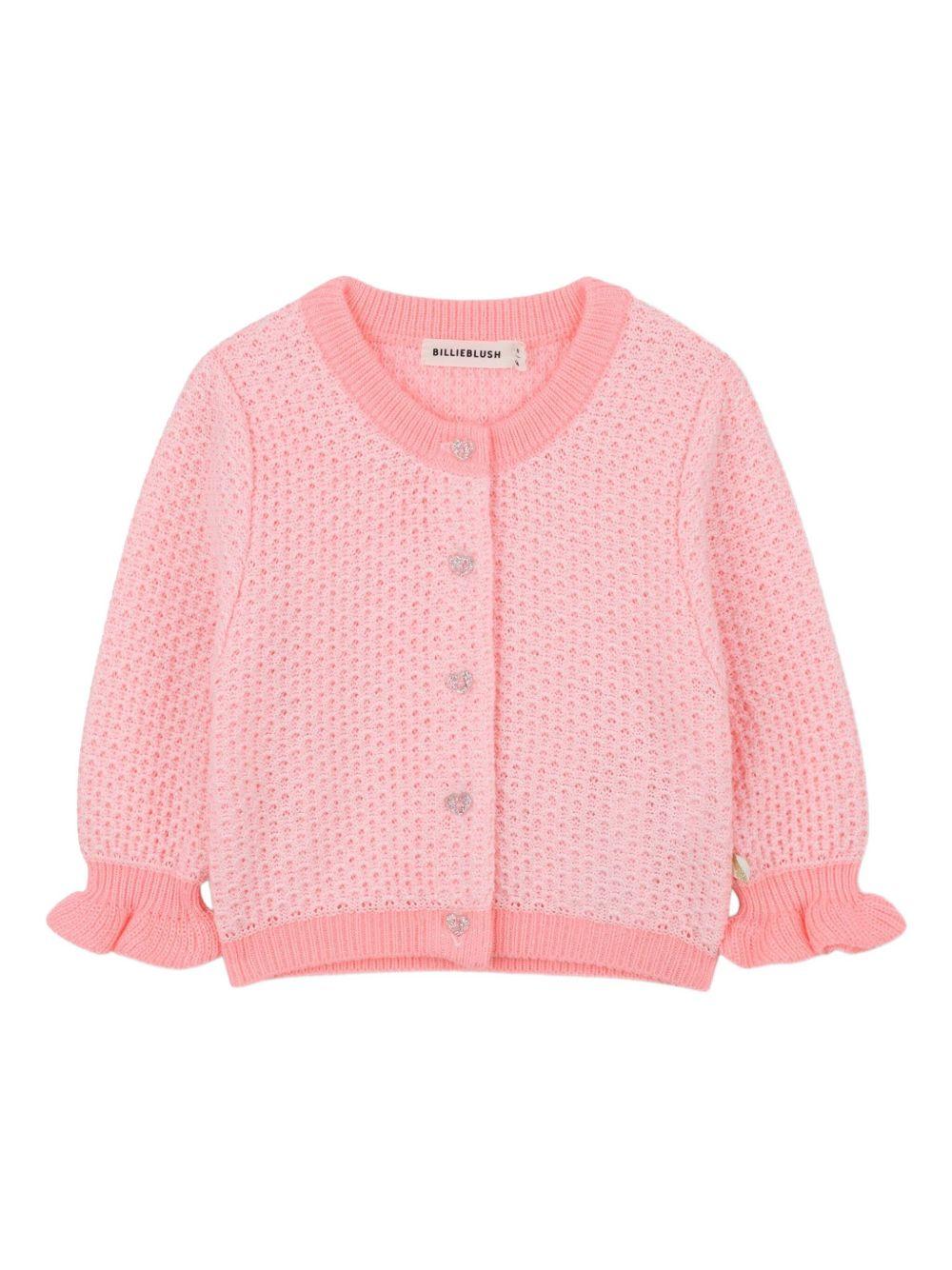 Cardigan per neonata Billieblush rosa con lavorazione in rilievo - Rubino Kids
