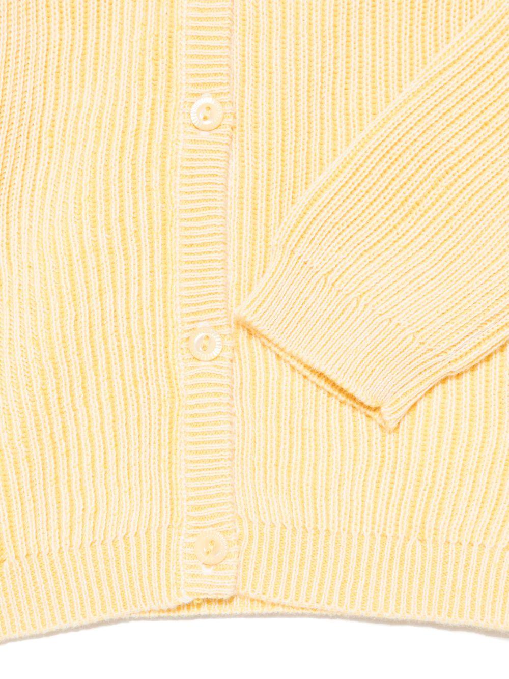 Cardigan per neonata Bonpoint Giusto giallo con dettaglio a coste - Rubino Kids