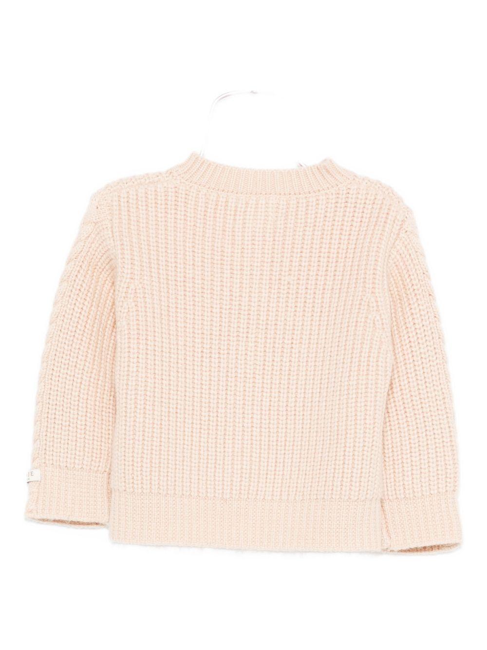 Cardigan per neonata Donsje beige con bottoni - Rubino Kids