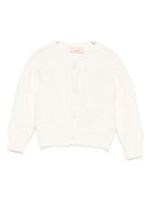 Cardigan per neonata Elisabetta Franchi La Mia Bambina bianco con motivo a rombi - Rubino Kids
