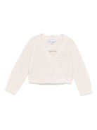 Cardigan per neonata Emporio Armani Kids beige con scollo a V - Rubino Kids