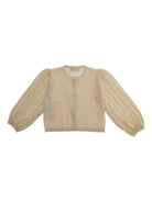 Cardigan per neonata Emporio Armani Kids beige con trama lavorata a maglia - Rubino Kids