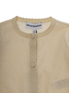 Cardigan per neonata Emporio Armani Kids beige con trama lavorata a maglia - Rubino Kids