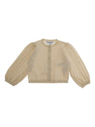 Cardigan per neonata Emporio Armani Kids beige con trama lavorata a maglia - Rubino Kids