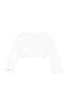 Cardigan per neonata La Stupenderia bianco con maniche arricciate - Rubino Kids