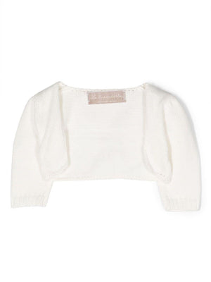 Cardigan per neonata La Stupenderia bianco modello crop
