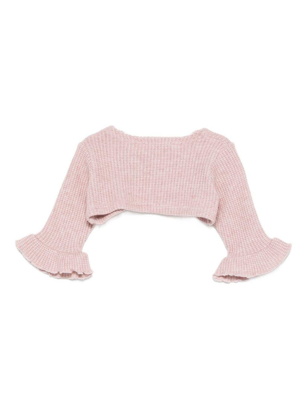 Cardigan per neonata La Stupenderia rosa con dettagli arricciati - Rubino Kids