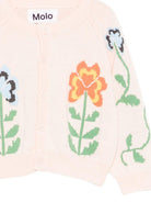 Cardigan per neonata Molo rosa con ricamo floreale - Rubino Kids