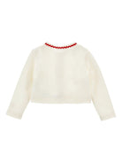 Cardigan per neonata Monnalisa bianco con applicazione con cuore - Rubino Kids