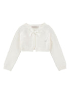 Cardigan per neonata Monnalisa bianco con dettaglio fiocco - Rubino Kids