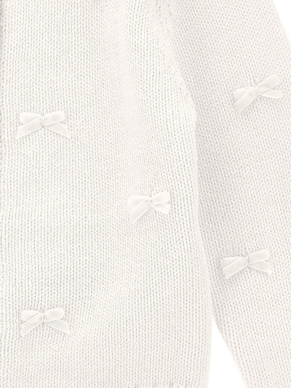 Cardigan per neonata Monnalisa bianco con fiocco - Rubino Kids