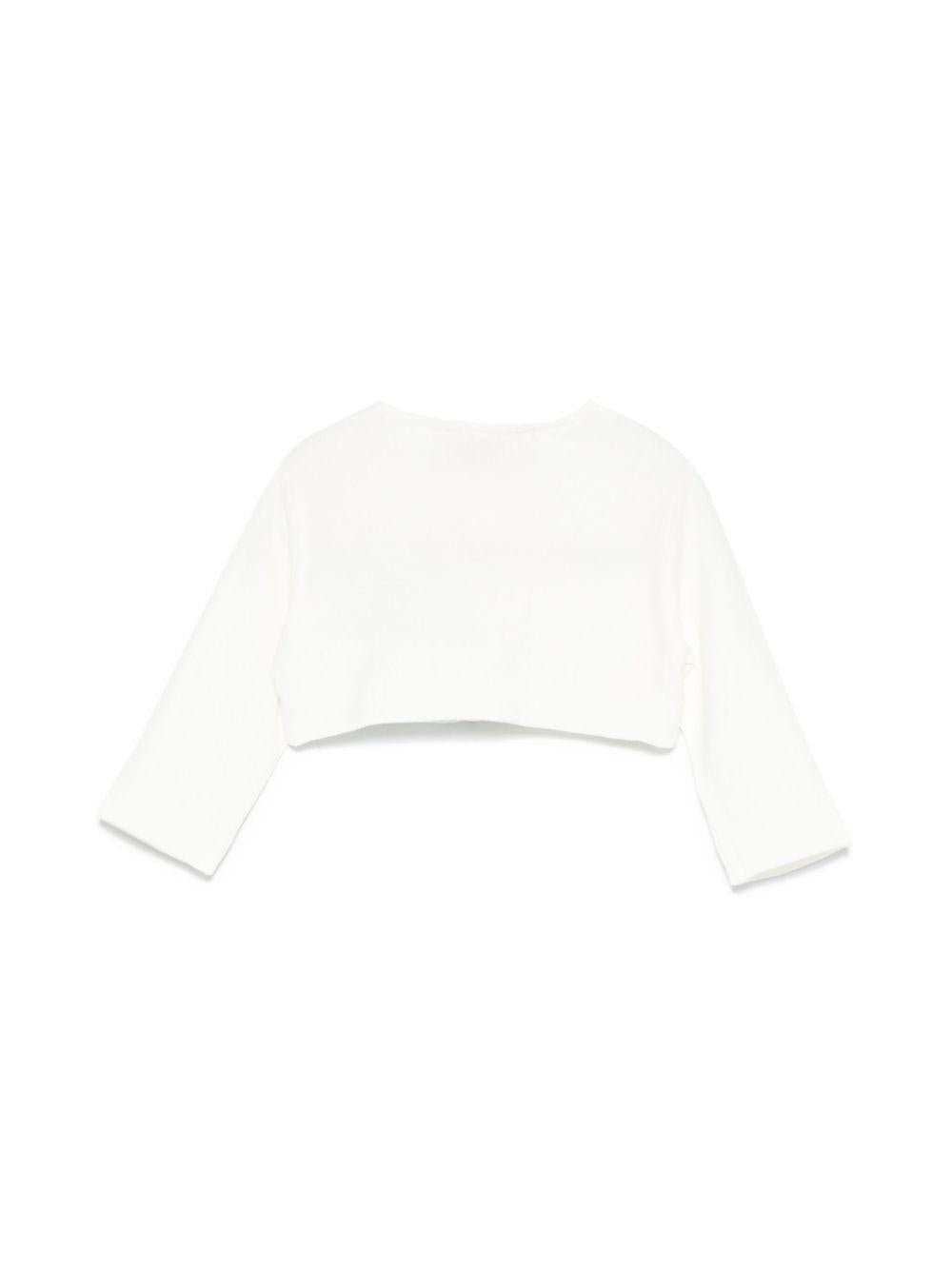 Cardigan per neonata Monnalisa bianco modello crop - Rubino Kids