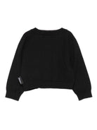 Cardigan per neonata Moschino Kids nero con applicazione Teddy Bear - Rubino Kids