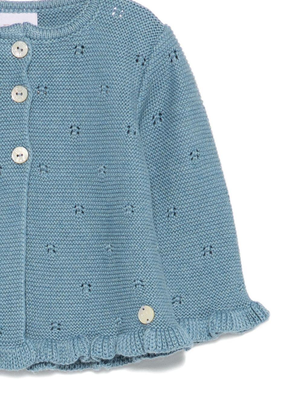 Cardigan per neonata Paz Rodriguez blu con volant - Rubino Kids