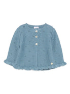 Cardigan per neonata Paz Rodriguez blu con volant - Rubino Kids