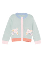 Cardigan per neonata Stella McCartney Kids verde con applicazione - Rubino Kids