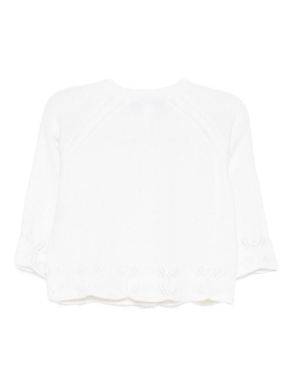 Cardigan per neonata Tartine Et Chocolat bianco con dettagli ricamati - Rubino Kids