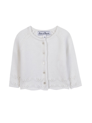 Cardigan per neonata Tartine Et Chocolat bianco con dettagli ricamati