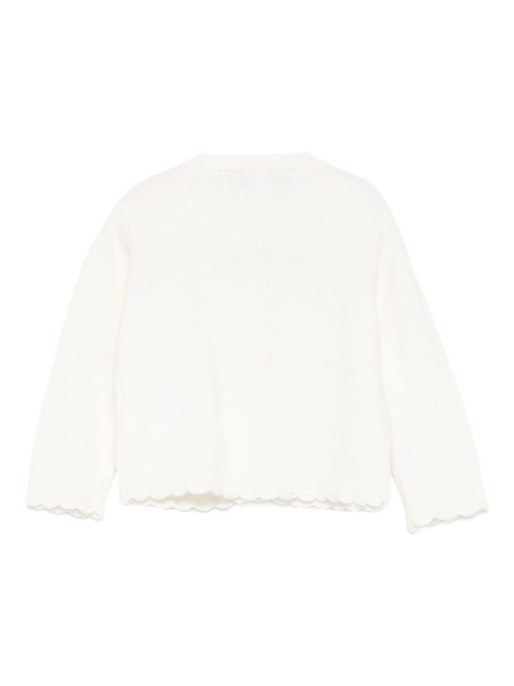 Cardigan per neonata Tartine Et Chocolat bianco con ricamo a fiori - Rubino Kids