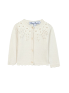 Cardigan per neonata Tartine Et Chocolat bianco con ricamo a fiori - Rubino Kids