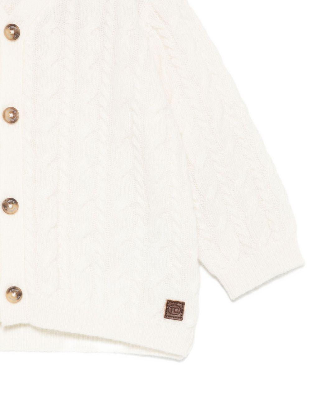 Cardigan per neonata Tartine Et Chocolate bianco con chiusura frontale con bottoni - Rubino Kids