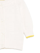 Cardigan per neonati Gensami Kids bianco con chiusura frontale con bottoni - Rubino Kids
