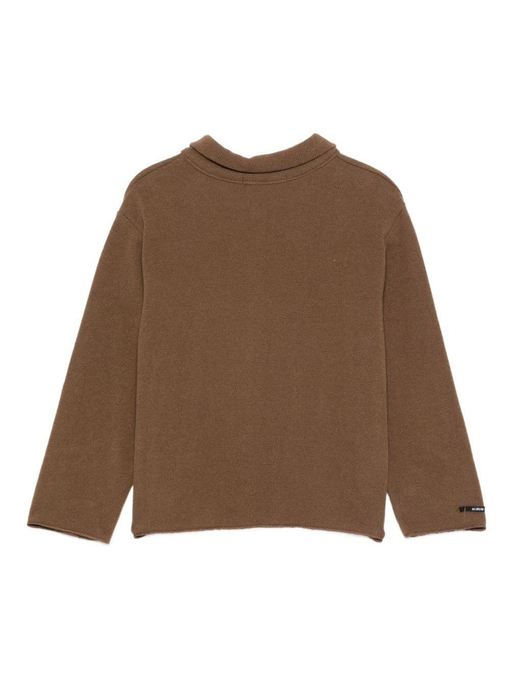 Cardigan per neonato Album Di Famiglia Kids marrone con colletto classico - Rubino Kids