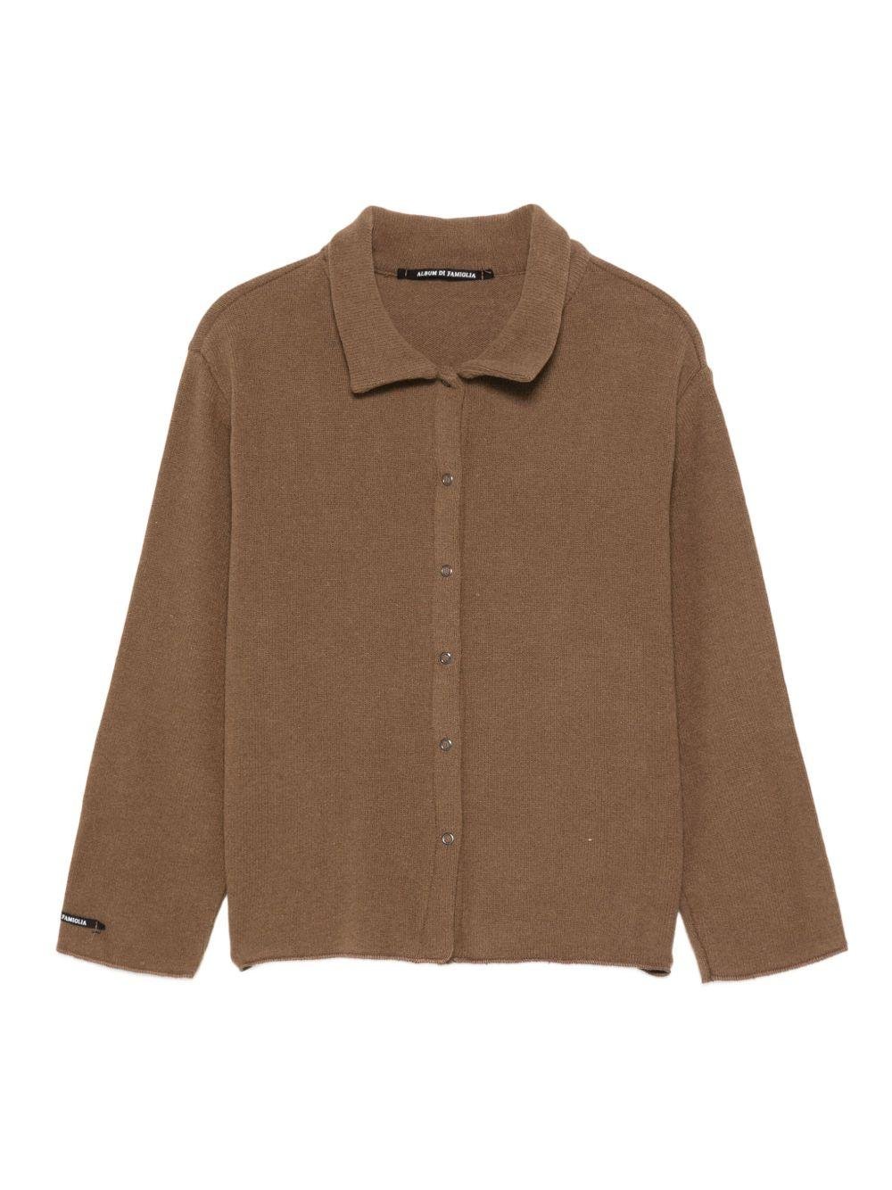 Cardigan per neonato Album Di Famiglia Kids marrone con colletto classico - Rubino Kids