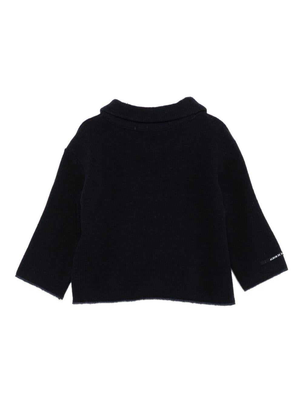 Cardigan per neonato Album di Famiglia Kids nero con colletto alla Peter Pan - Rubino Kids