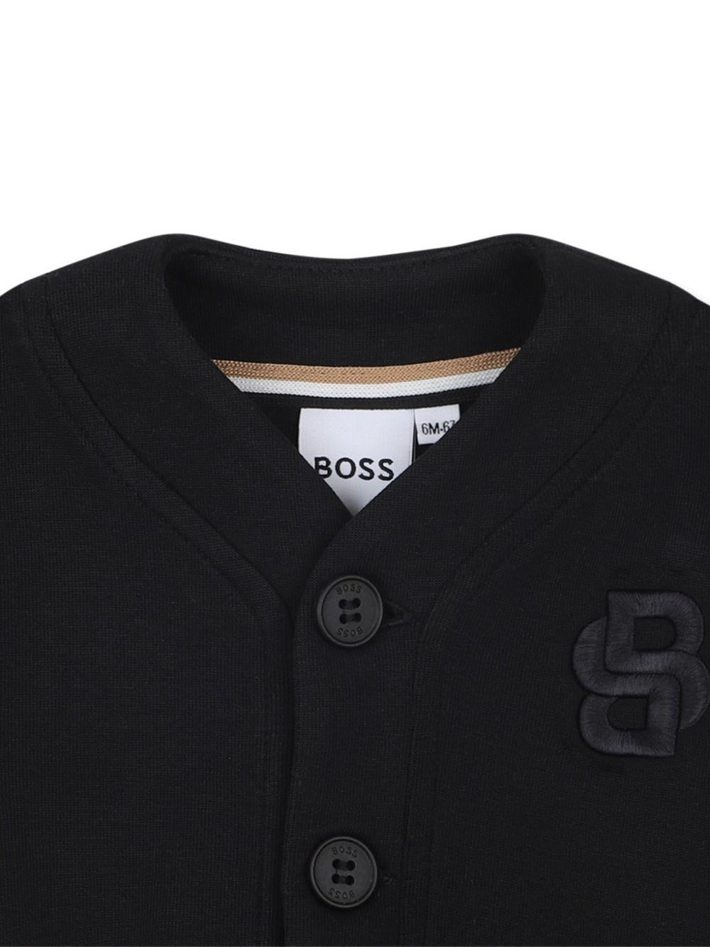Cardigan per neonato BOSS Kidswear nero con bottoni - Rubino Kids