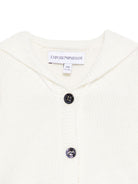 Cardigan per neonato Emporio Armani Kids bianco rifiniture nere - Rubino Kids