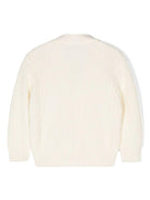 Cardigan per neonato Il Gufo bianco con rifiniture a coste - Rubino Kids