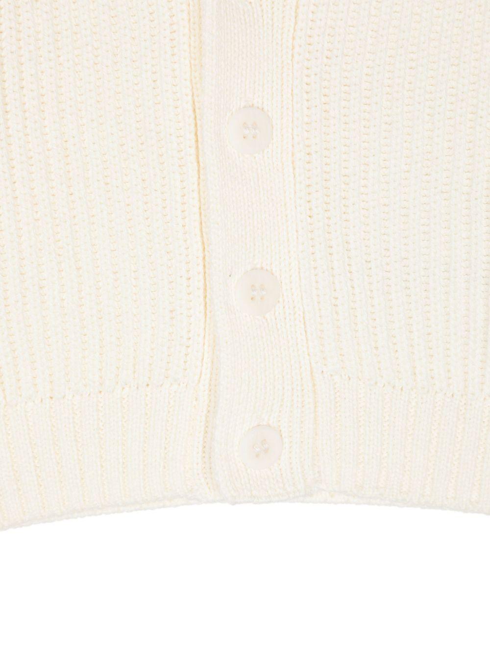 Cardigan per neonato Il Gufo bianco con rifiniture a coste - Rubino Kids