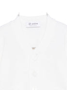 Cardigan per neonato Jesurum Baby bianco con due tasche applicate sul davanti - Rubino Kids