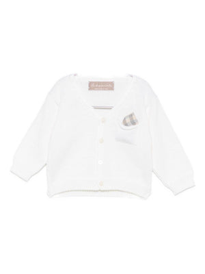 Cardigan per neonato La Stupenderia beige con scollo a V